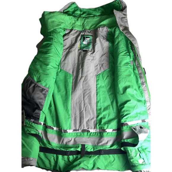 Burton Jacket Men L Green DryRide MountainDew Snowboard Hooded Winter Coat Parka - Picture 3 of 12